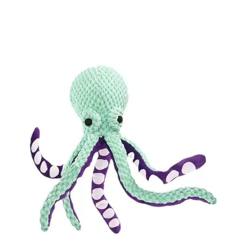 Squeaky Six Legged Octopus Plush Chew Toy