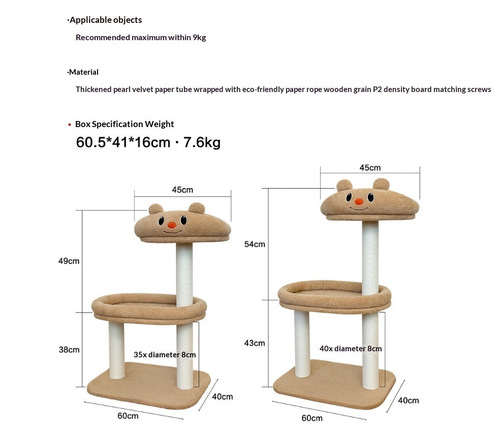 Little Panda Cat Climbing Frame Bed Scratching Toy