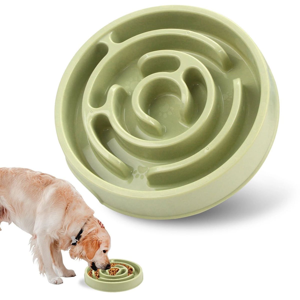 Non Slip Slow Feeder Anti Gulping Dog Bowl