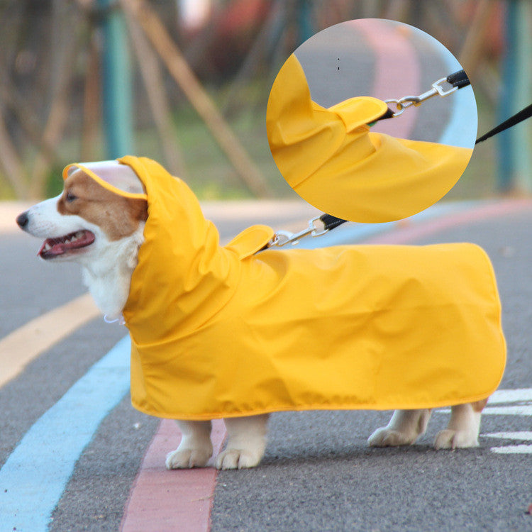 Transparent Dog Raincoat Brim Poncho Bellyband Waterproof Protection