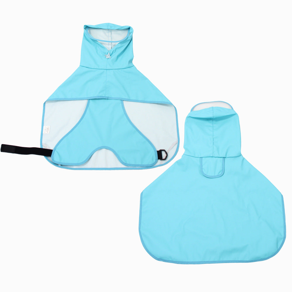 Transparent Dog Raincoat Brim Poncho Bellyband Waterproof Protection