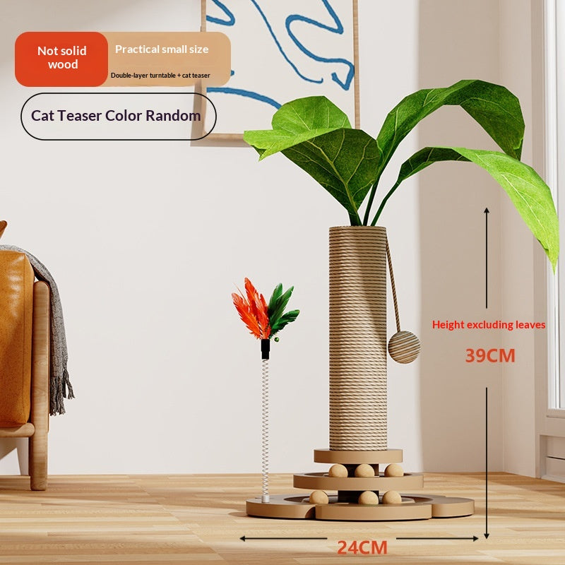 Solid Wood Cat Climbing Frame Scratching Board Toy