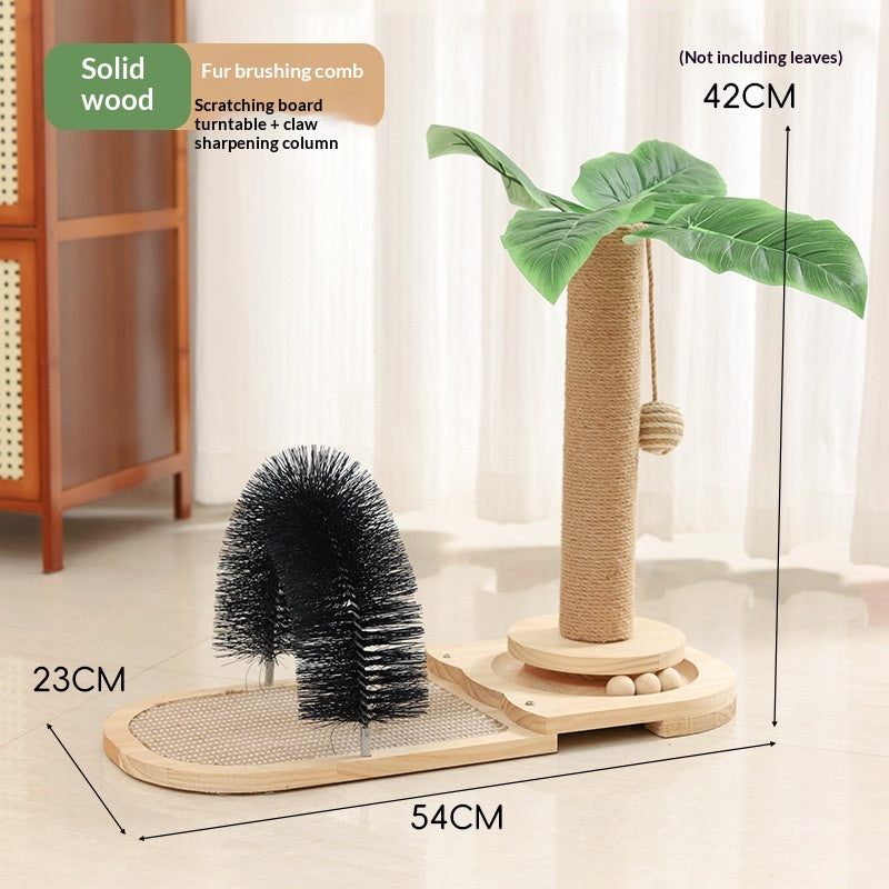 Solid Wood Cat Climbing Frame Scratching Board Toy