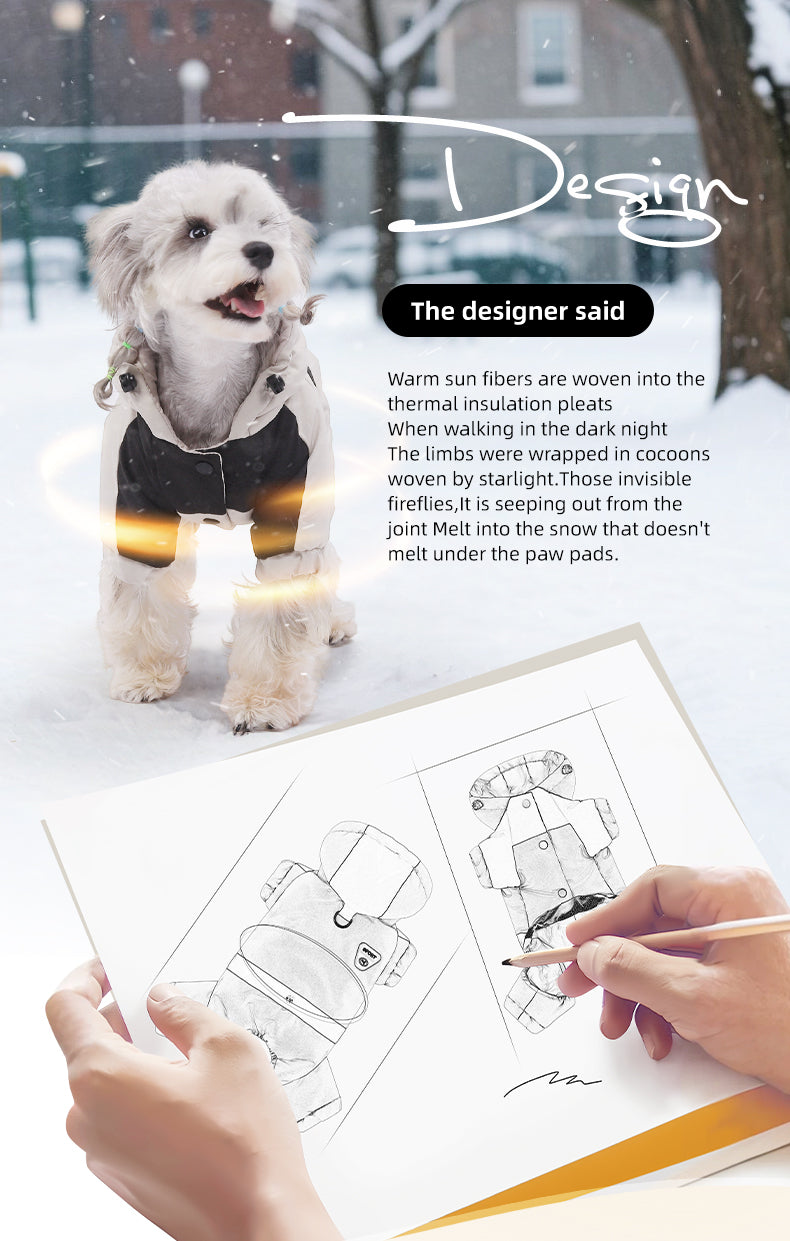 Thermal Dog Winter Coat Waterproof Hooded Snowsuit