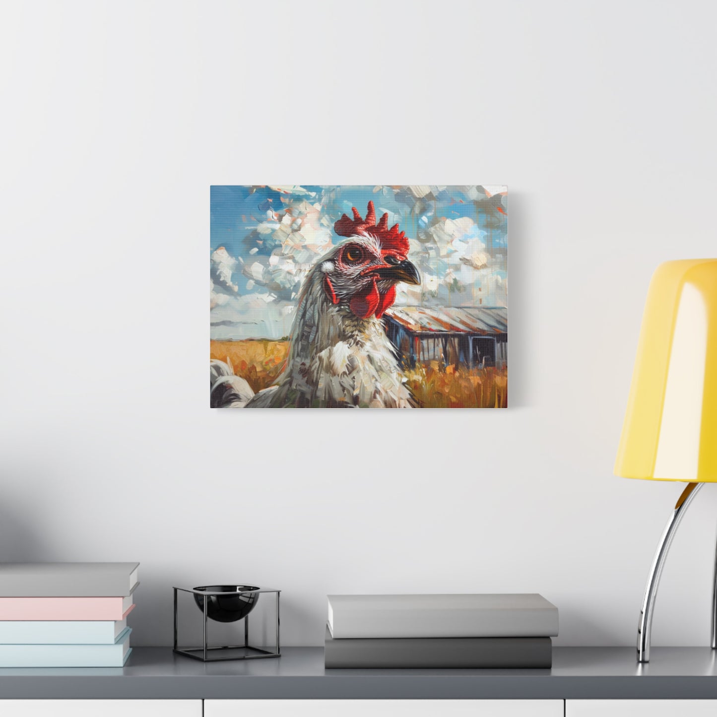 Leghorn "Cloud" Chicken Canvas 1.25"