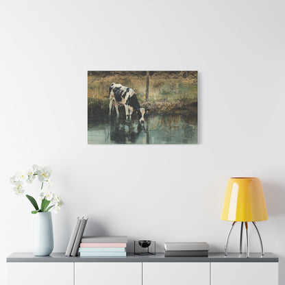 Holstein "River" Friesian Cow Canvas 1.25"