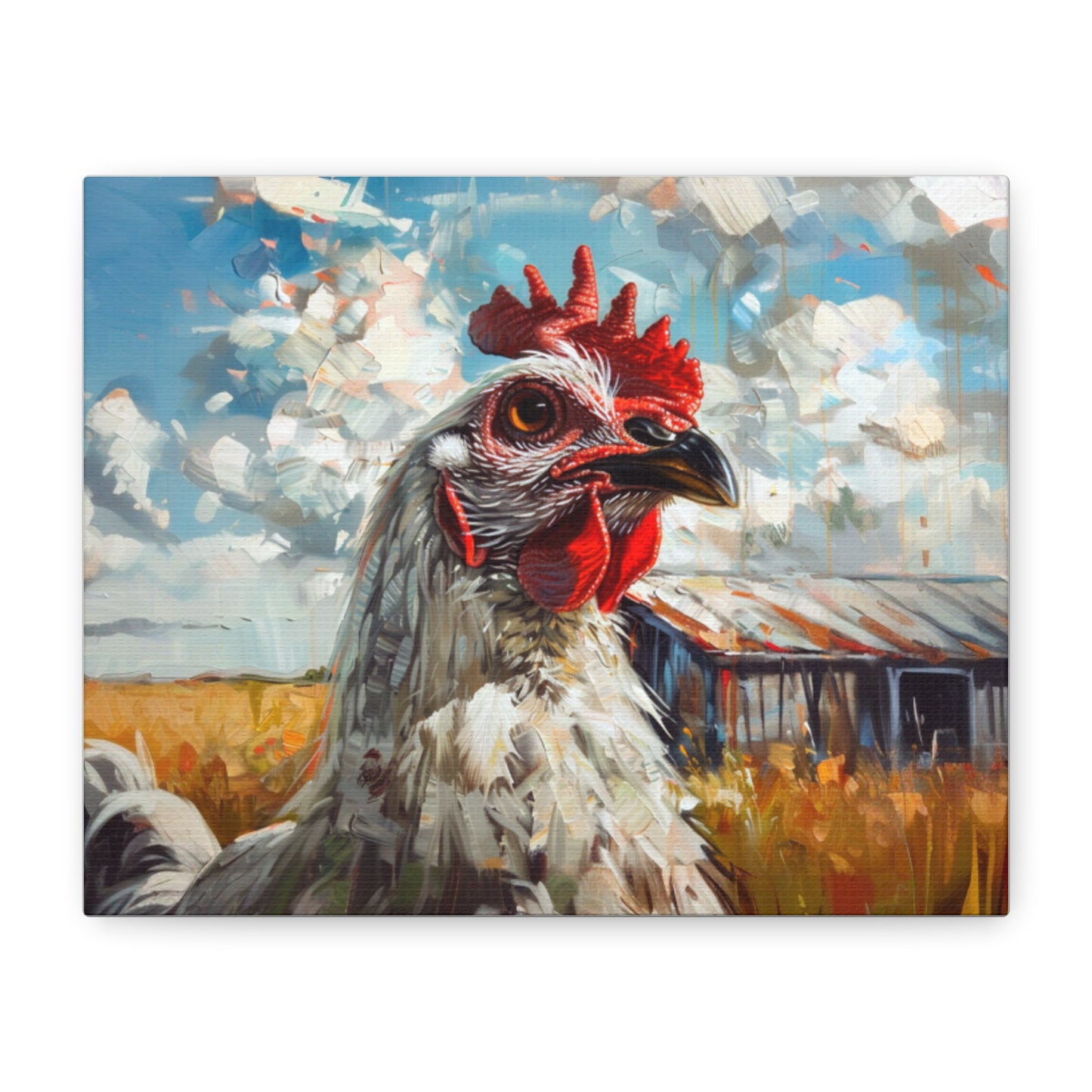 Leghorn "Cloud" Chicken Canvas 1.25"