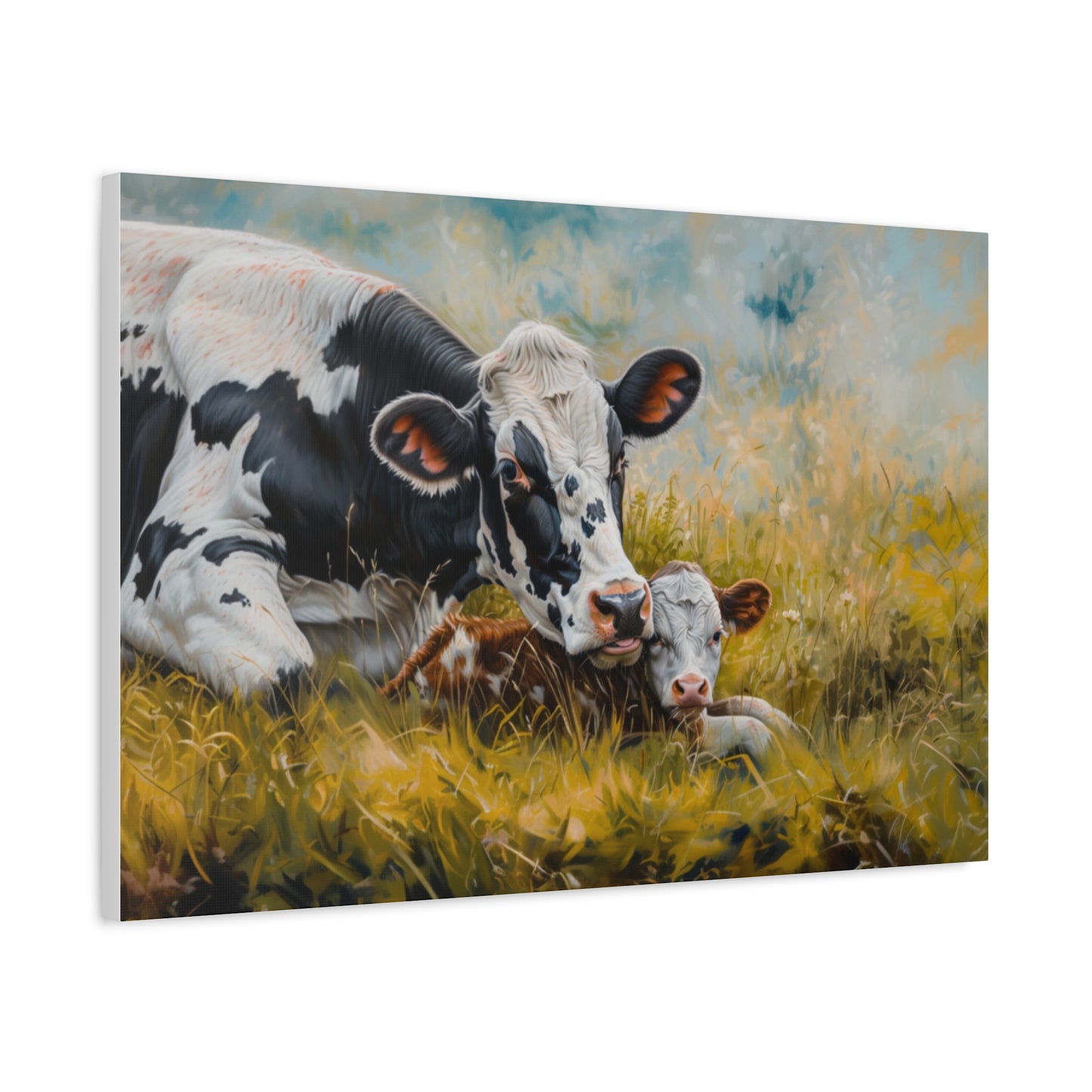 Holstein "Bella and Hazel" Friesian Cow Canvas 1.25"