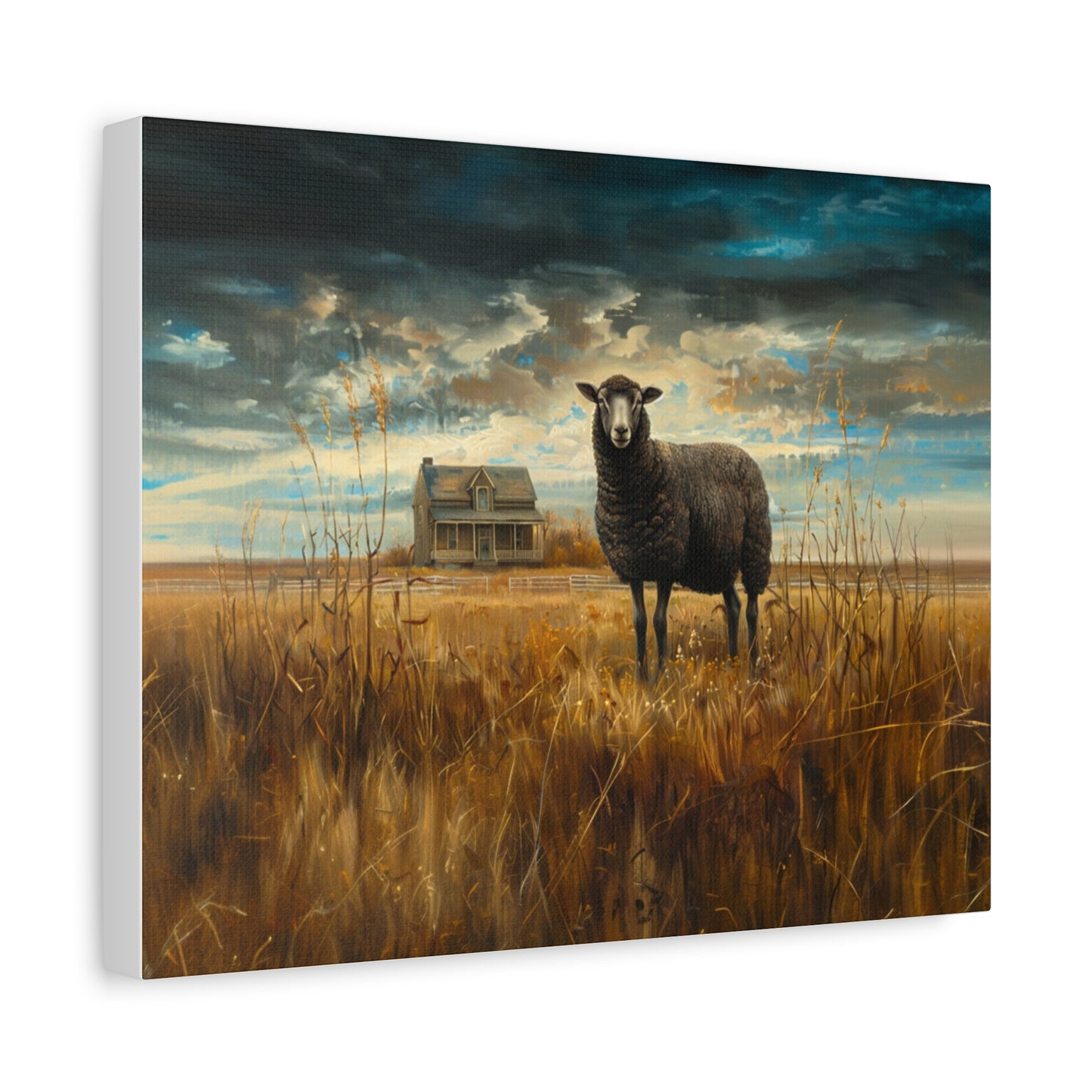 Black Welsh "Sooty" Sheep Canvas 1.25"