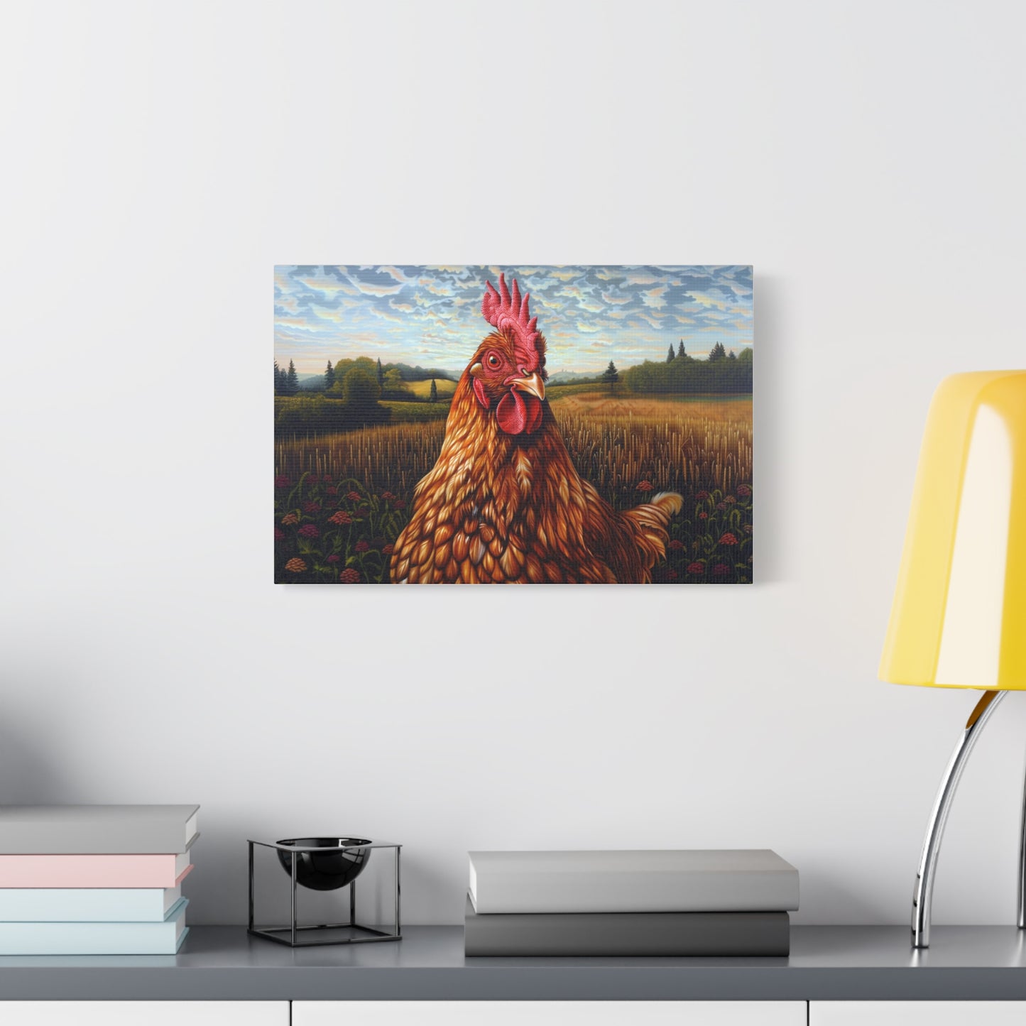 Rhode Island Red "Sunny" Chicken Canvas 1.25"