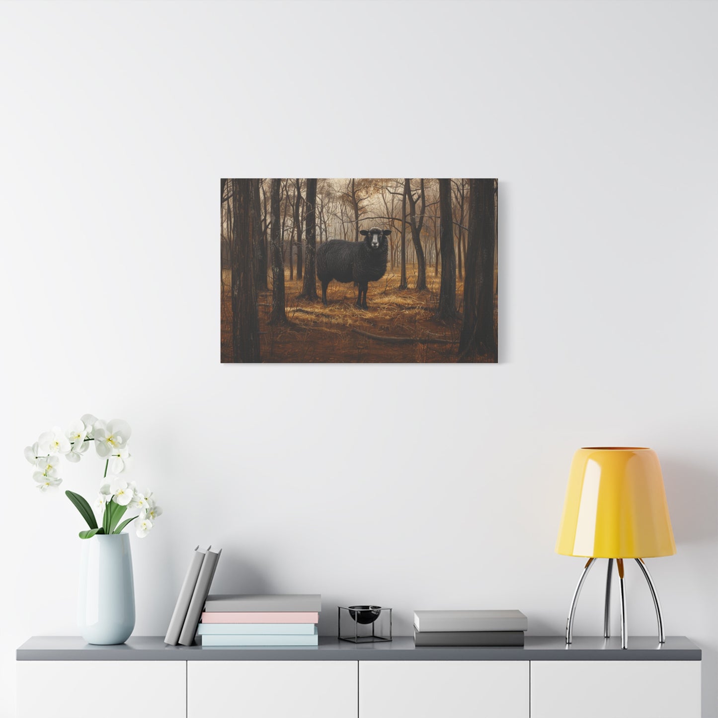 Black Welsh "Nova" Sheep Canvas 1.25"