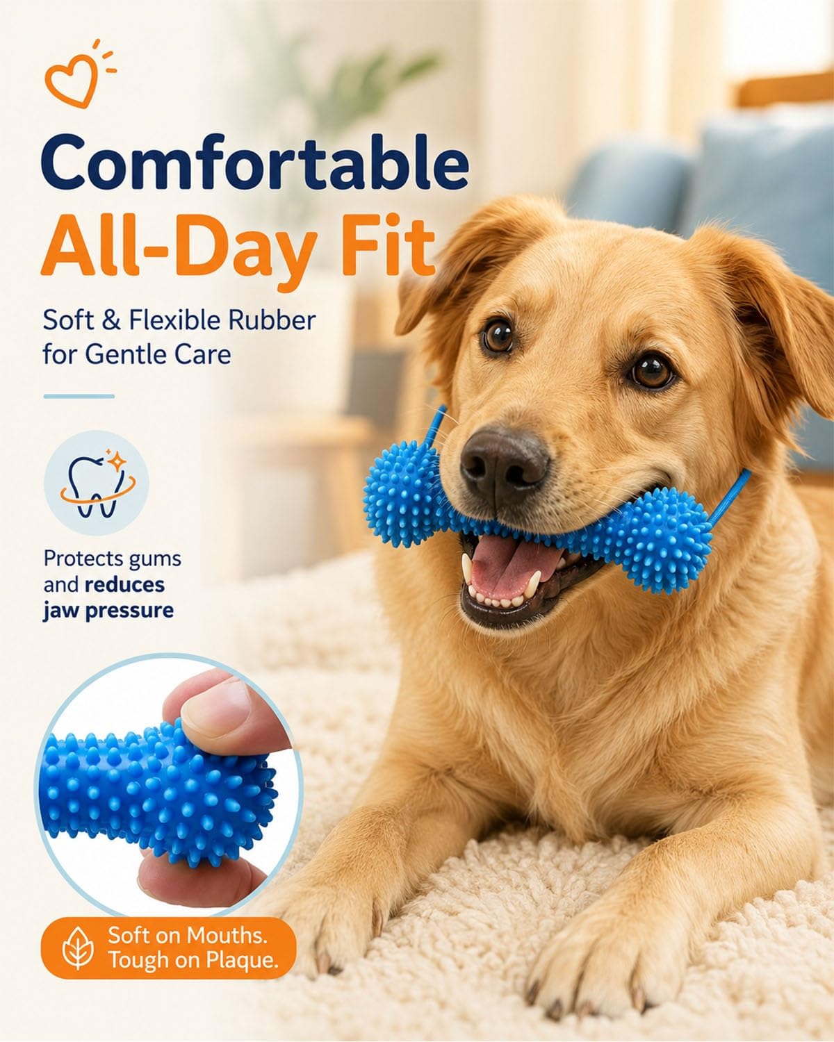 Dual Action Dog Dental Bite Brush Chew Toy