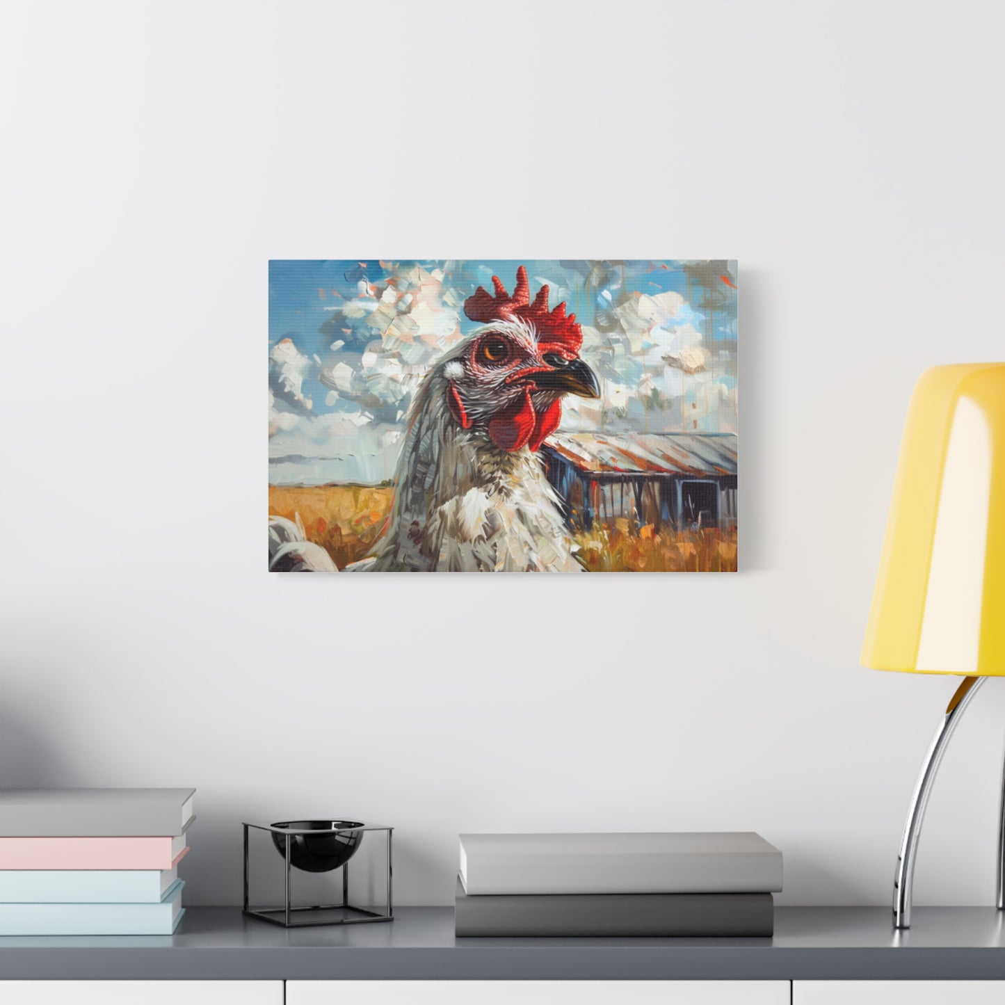 Leghorn "Cloud" Chicken Canvas 1.25"