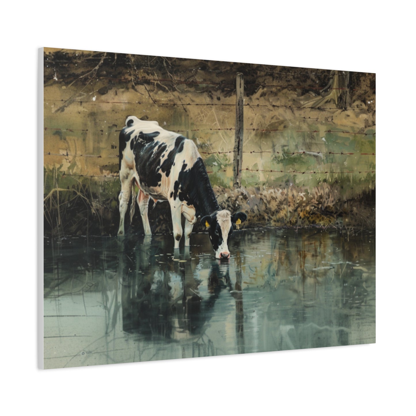 Holstein "River" Friesian Cow Canvas 1.25"