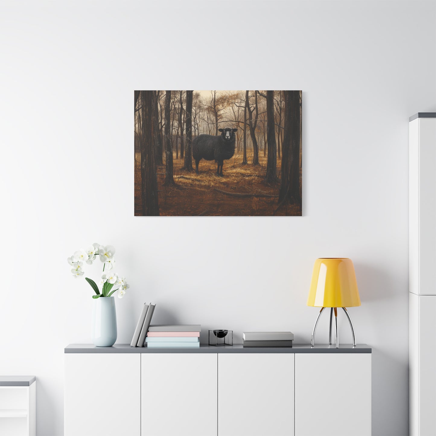 Black Welsh "Nova" Sheep Canvas 1.25"