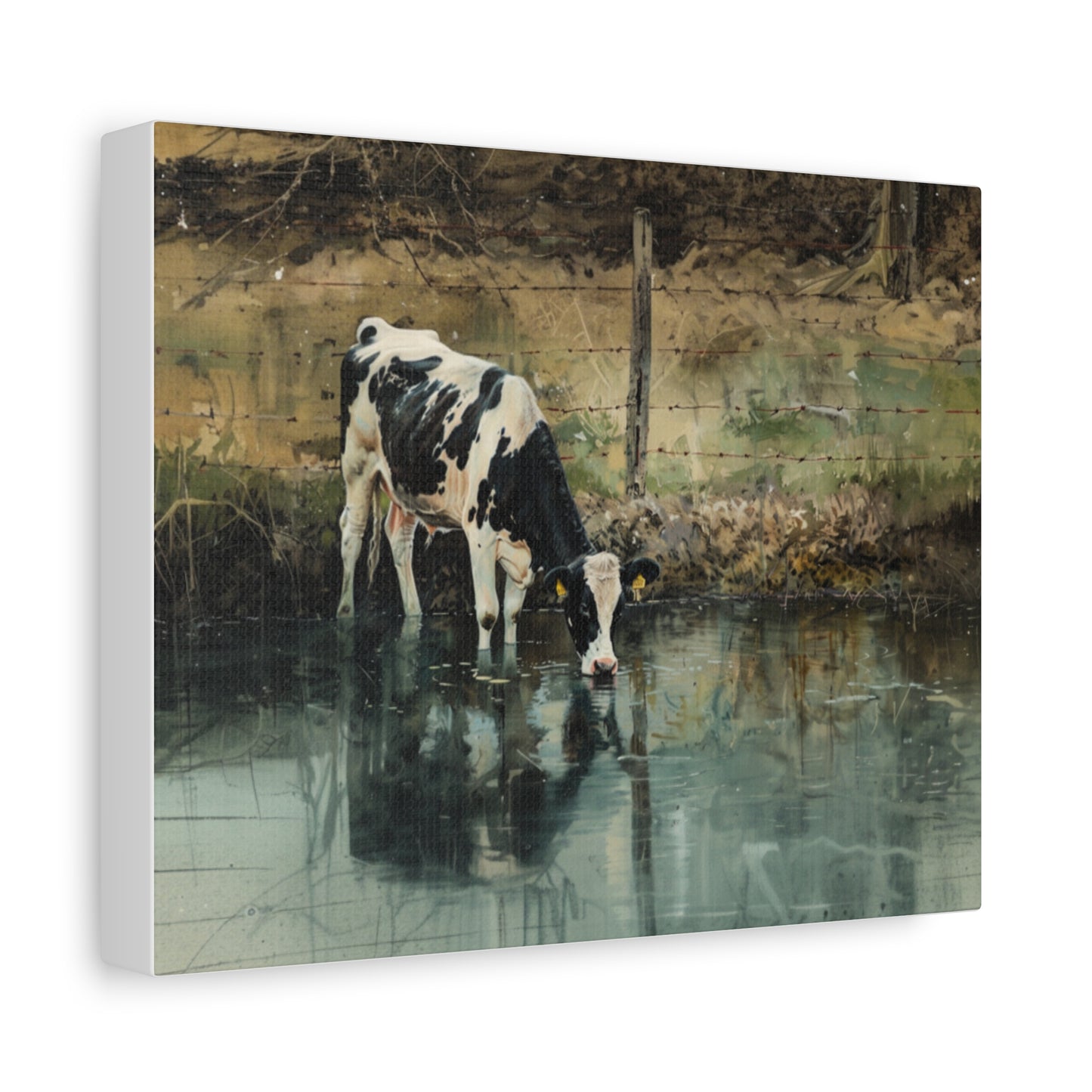 Holstein "River" Friesian Cow Canvas 1.25"