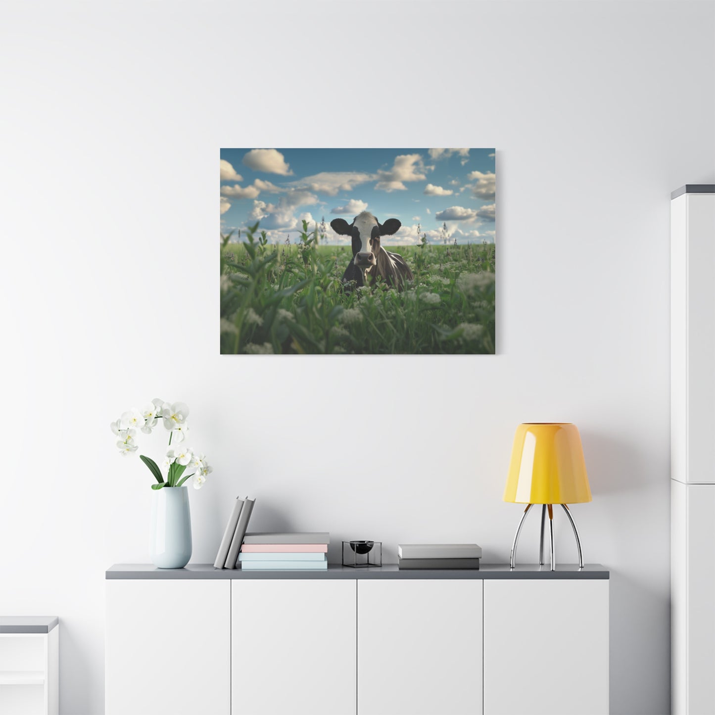 Holstein "Sky" Friesian Cow Canvas 1.25"