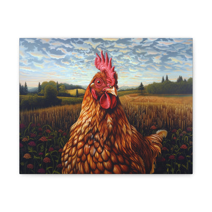 Rhode Island Red "Sunny" Chicken Canvas 1.25"