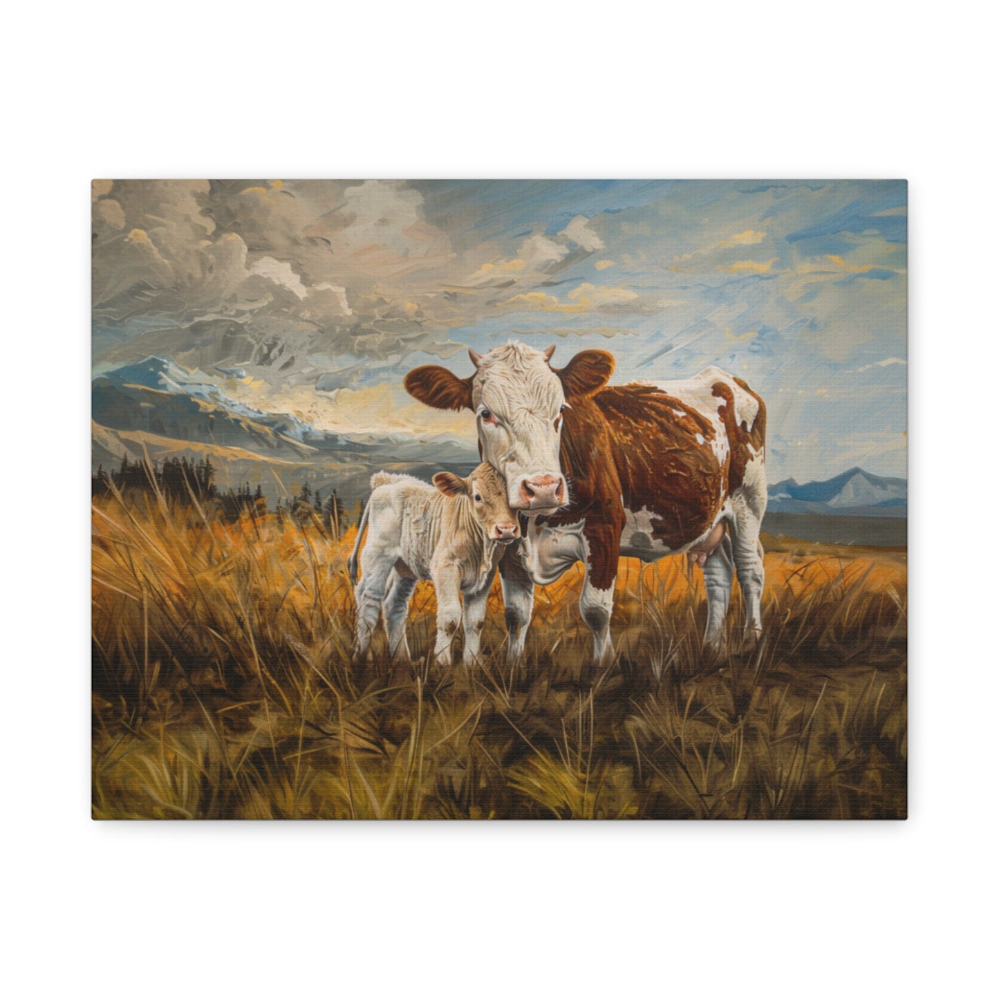 Holstein "Rosie and Pearl" Friesian Cow Canvas 1.25"