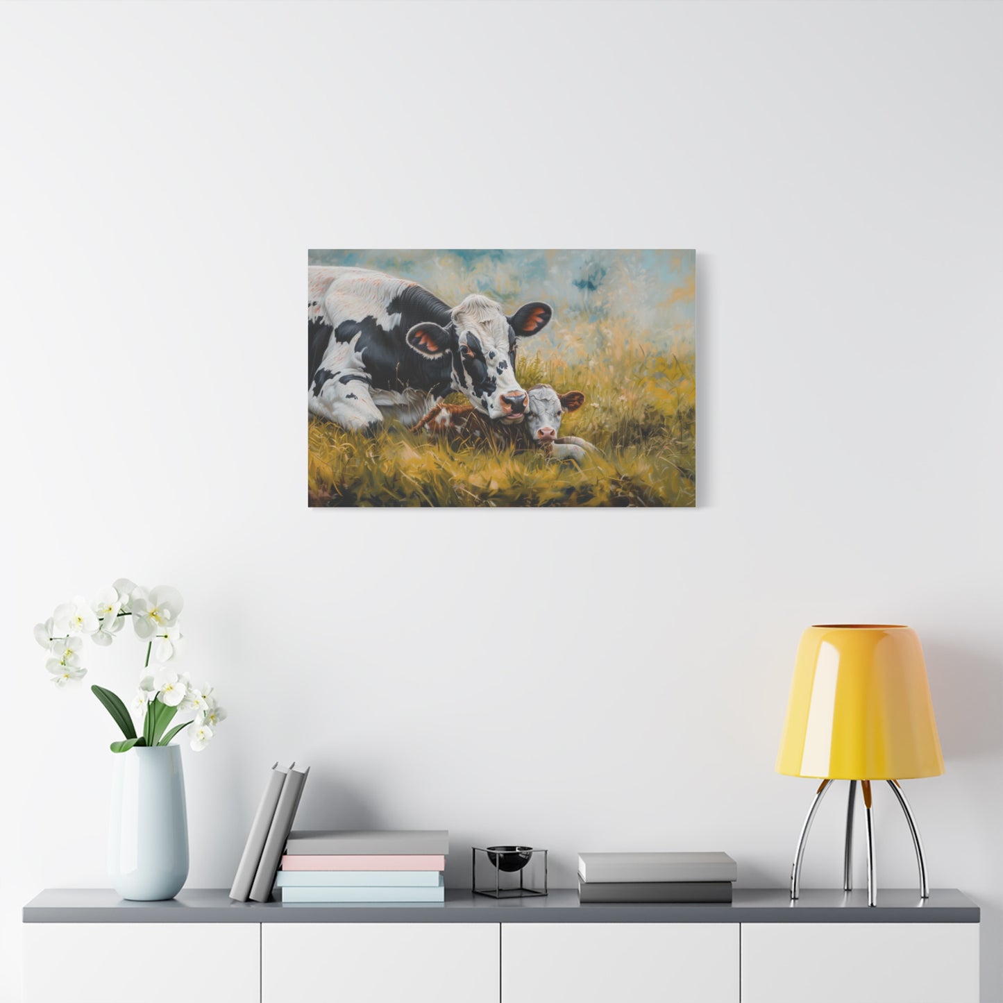 Holstein "Bella and Hazel" Friesian Cow Canvas 1.25"