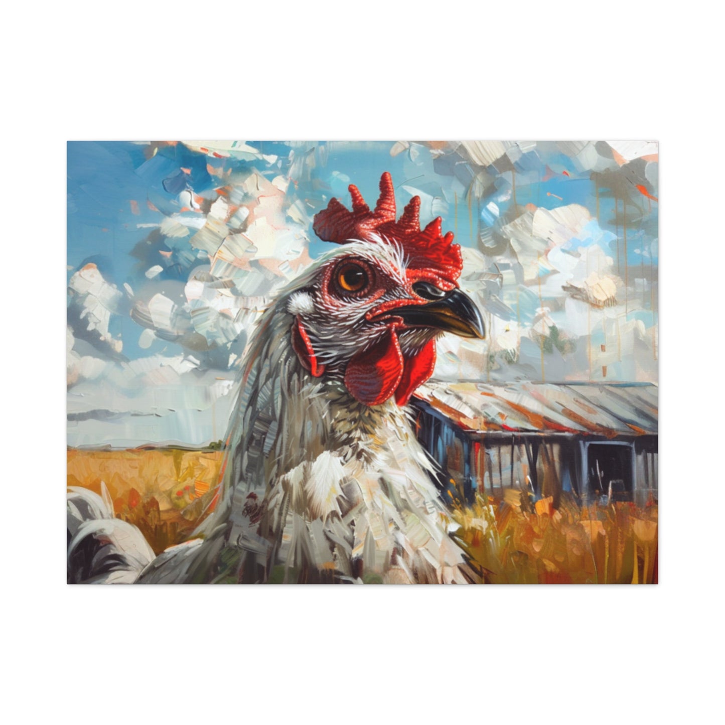 Leghorn "Cloud" Chicken Canvas 1.25"