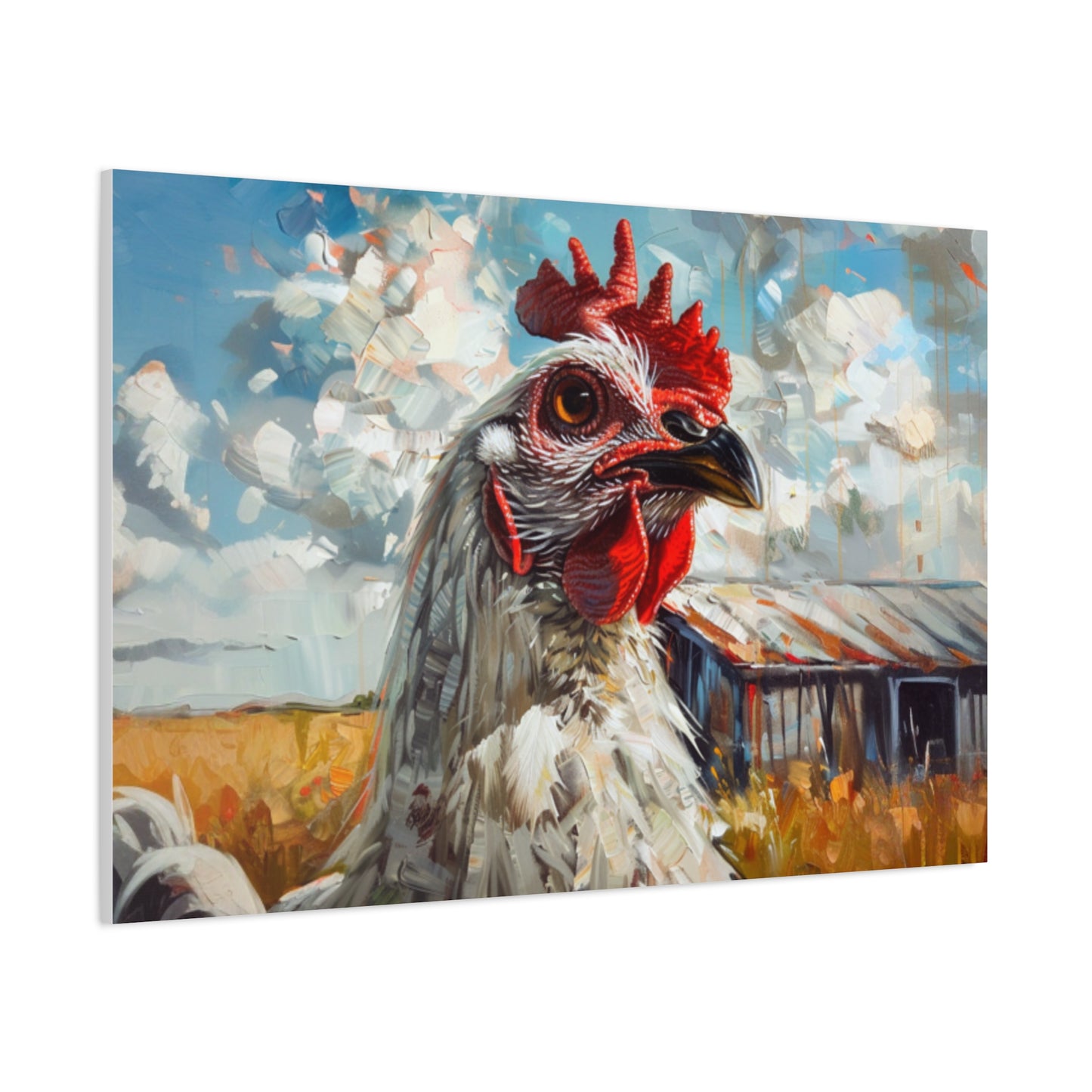 Leghorn "Cloud" Chicken Canvas 1.25"