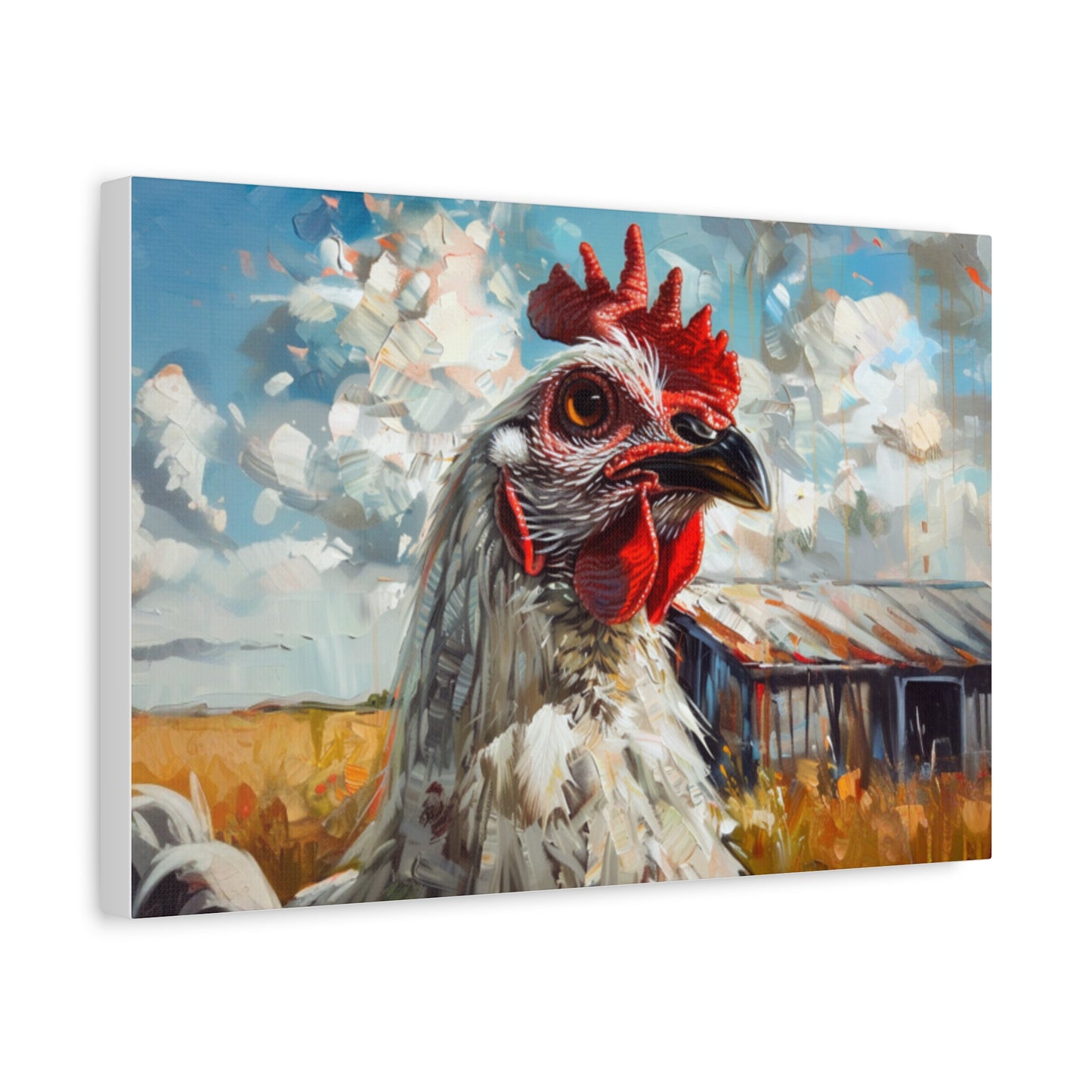 Leghorn "Cloud" Chicken Canvas 1.25"