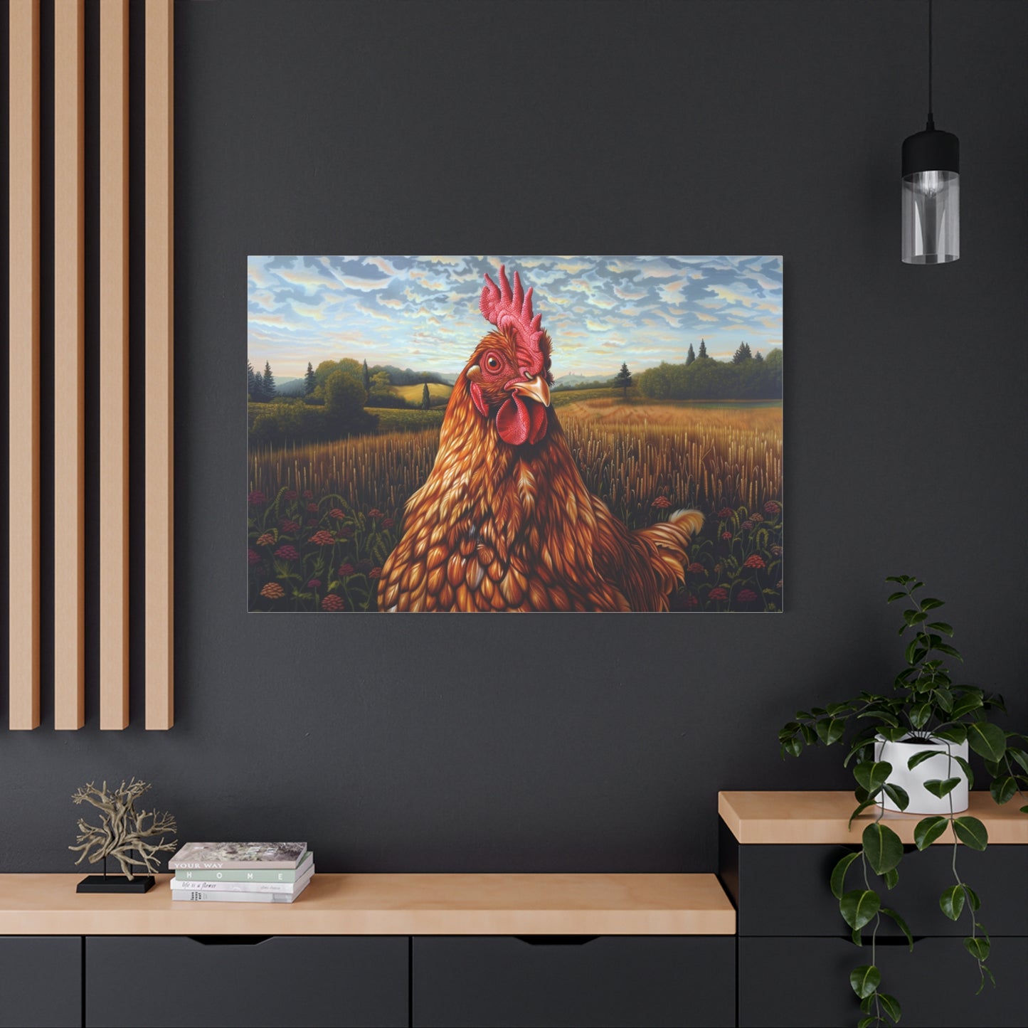 Rhode Island Red "Sunny" Chicken Canvas 1.25"