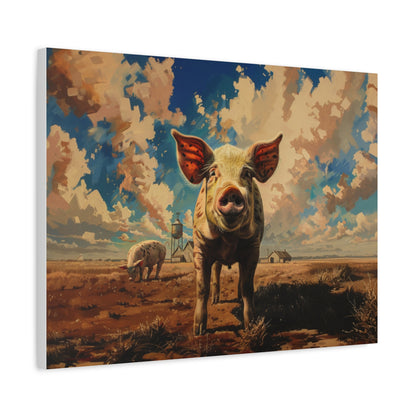 Yorkshire "Freckles" Pig Canvas 1.25"