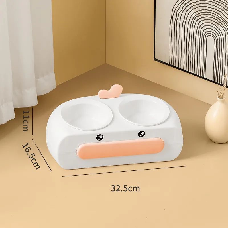 Duck Design Double Bowl Pet Food Water Feeder