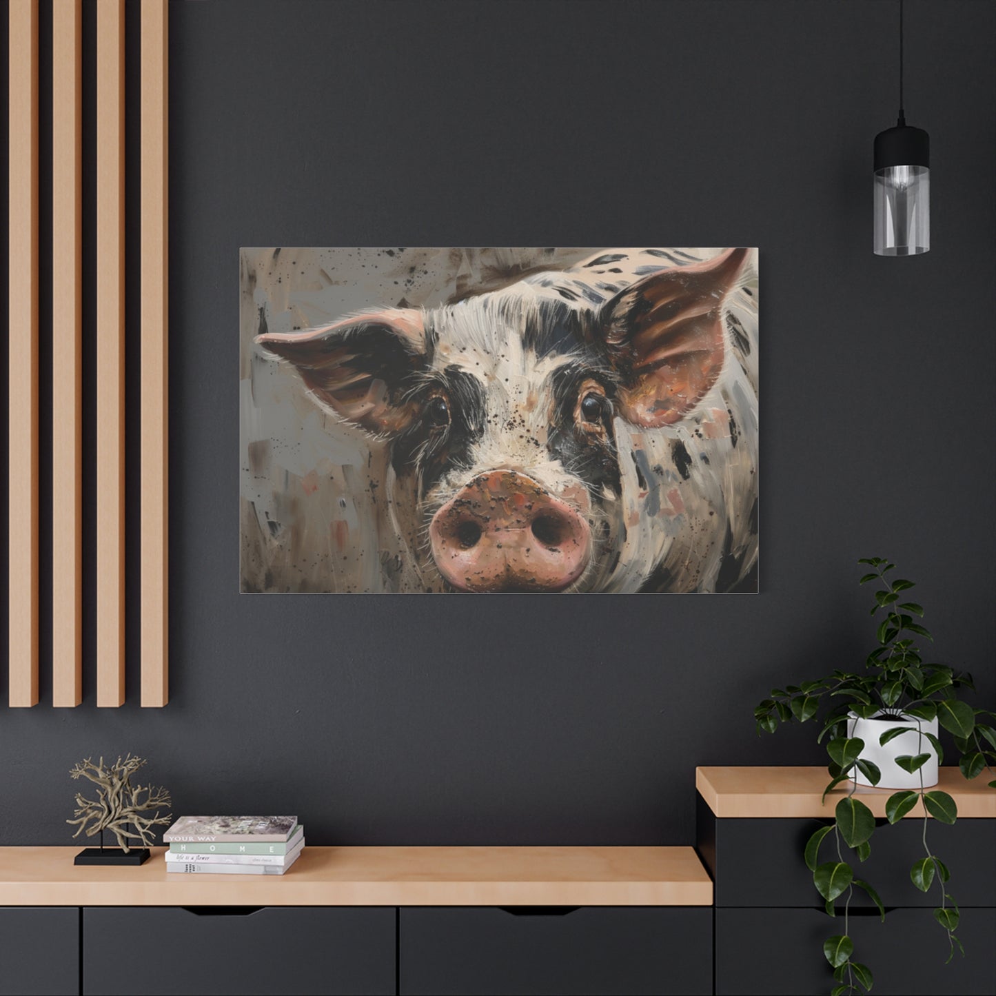 Gloucestershire "Luna" Pig Canvas 1.25"