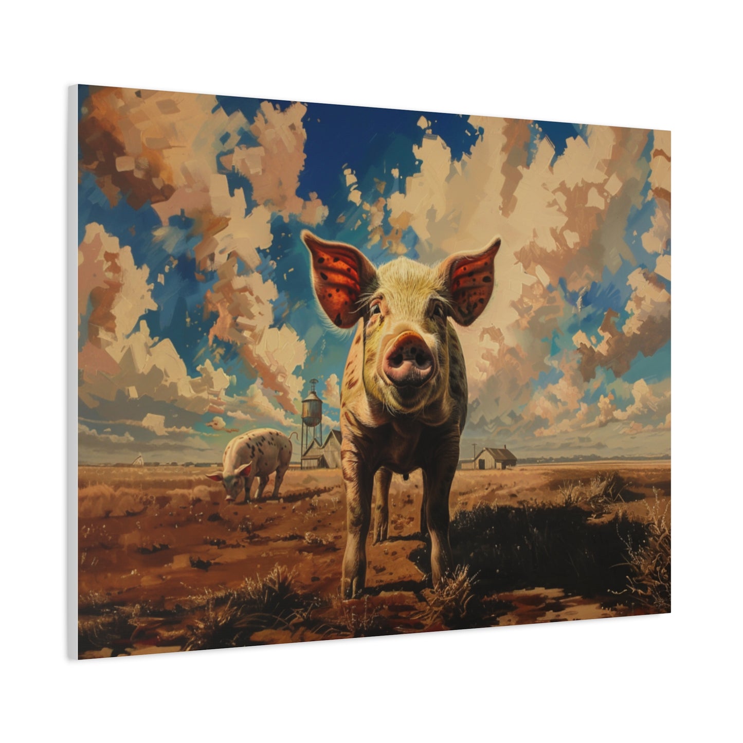 Yorkshire "Freckles" Pig Canvas 1.25"