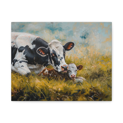 Holstein "Bella and Hazel" Friesian Cow Canvas 1.25"