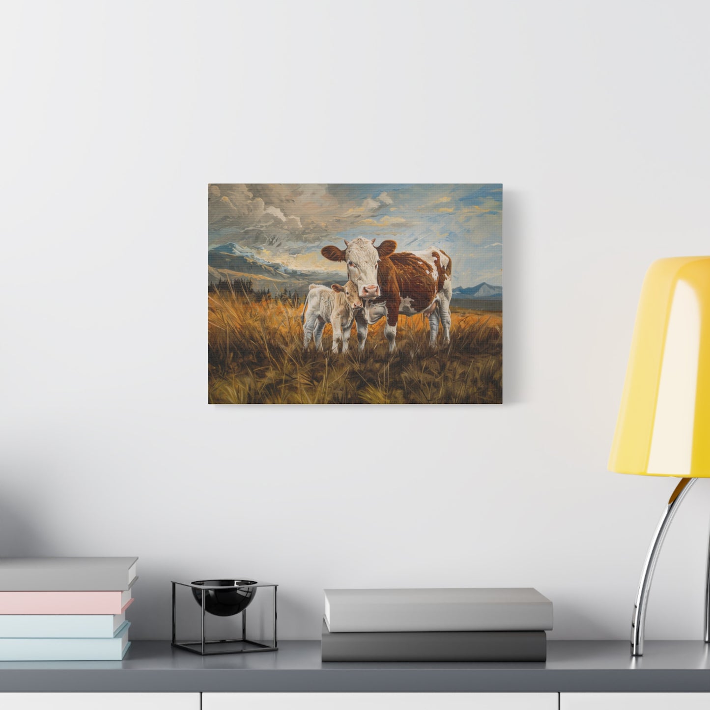 Holstein "Rosie and Pearl" Friesian Cow Canvas 1.25"