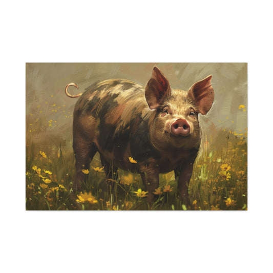 Kune Kune "Nani" Pig Canvas 1.25"