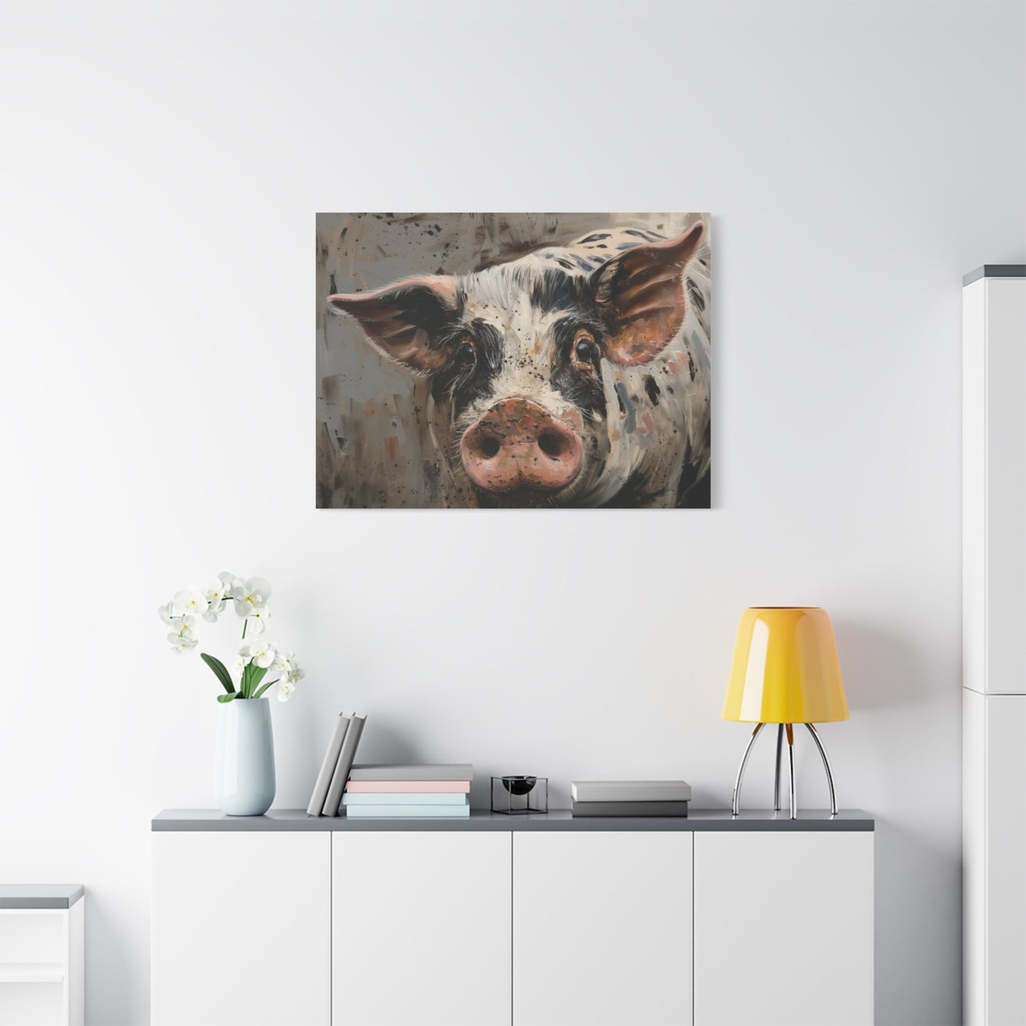 Gloucestershire "Luna" Pig Canvas 1.25"