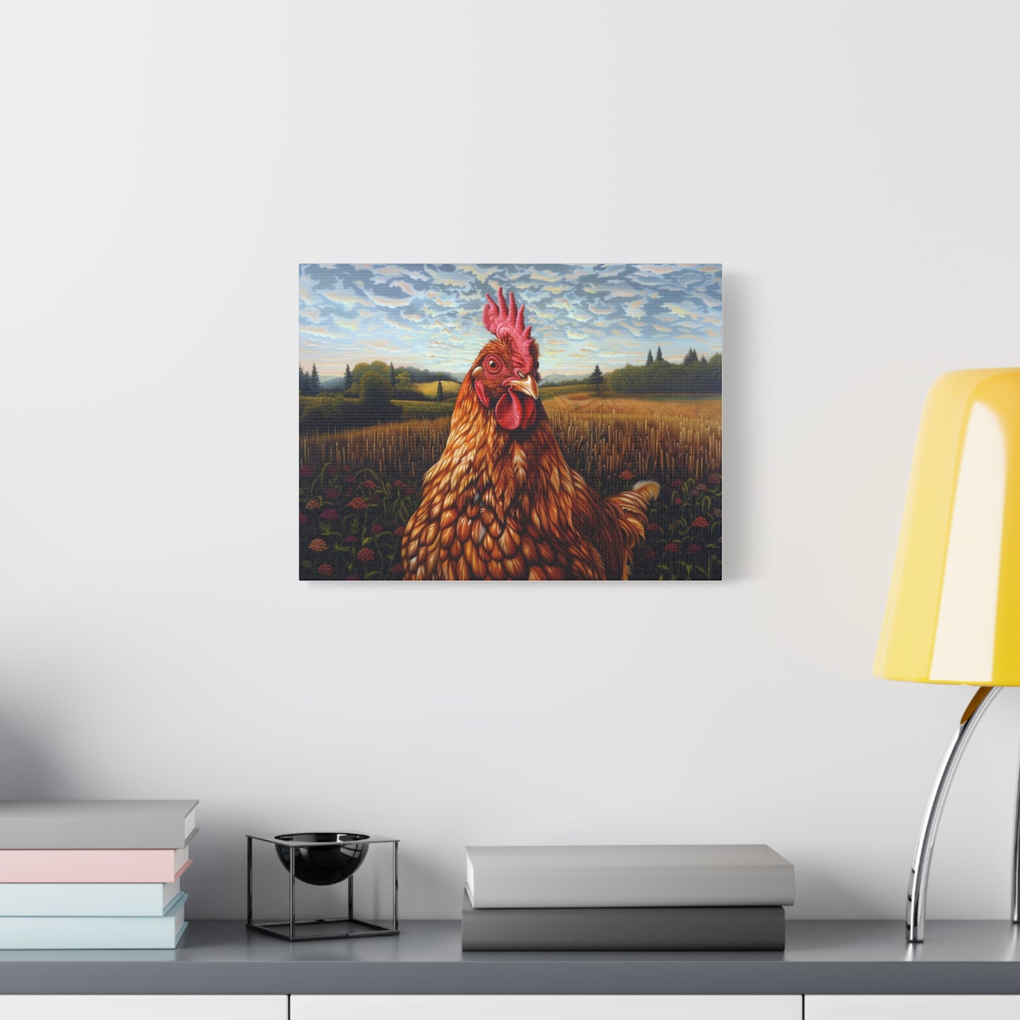 Rhode Island Red "Sunny" Chicken Canvas 1.25"