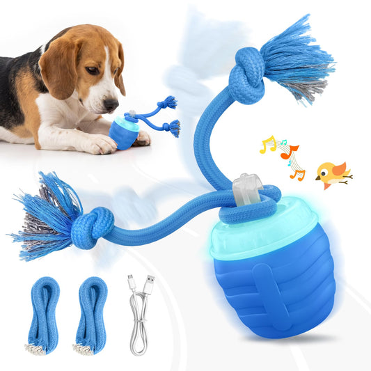 Automatic Rolling Interactive Dog Ball Toy With Rope