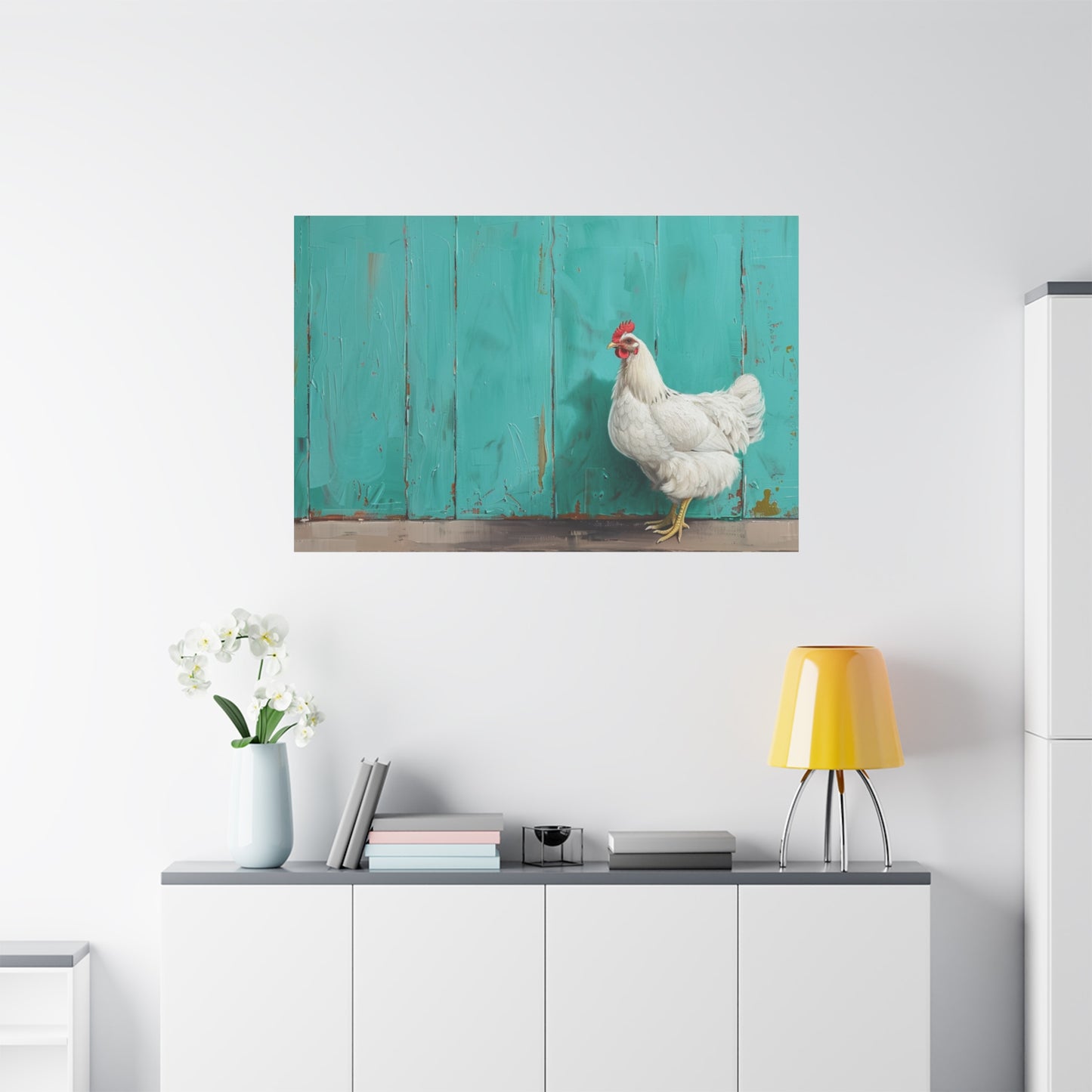 Leghorn "Pearl" Chicken Canvas 1.25"