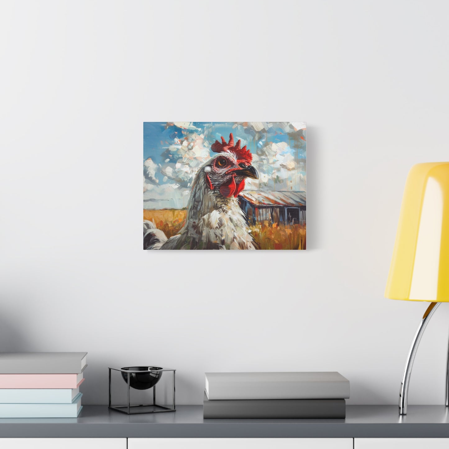 Leghorn "Cloud" Chicken Canvas 1.25"