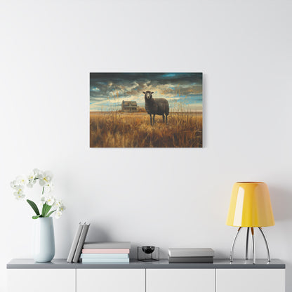 Black Welsh "Sooty" Sheep Canvas 1.25"