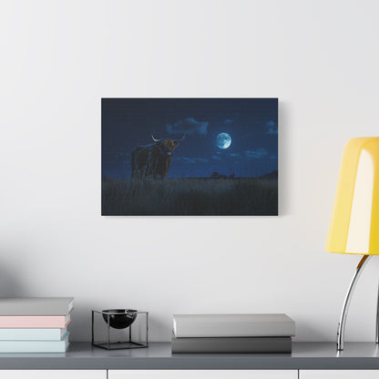 Highland "Starry Night" Cow Canvas 1.25"