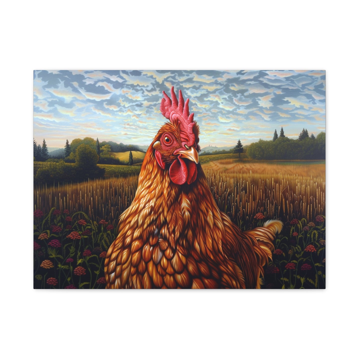 Rhode Island Red "Sunny" Chicken Canvas 1.25"