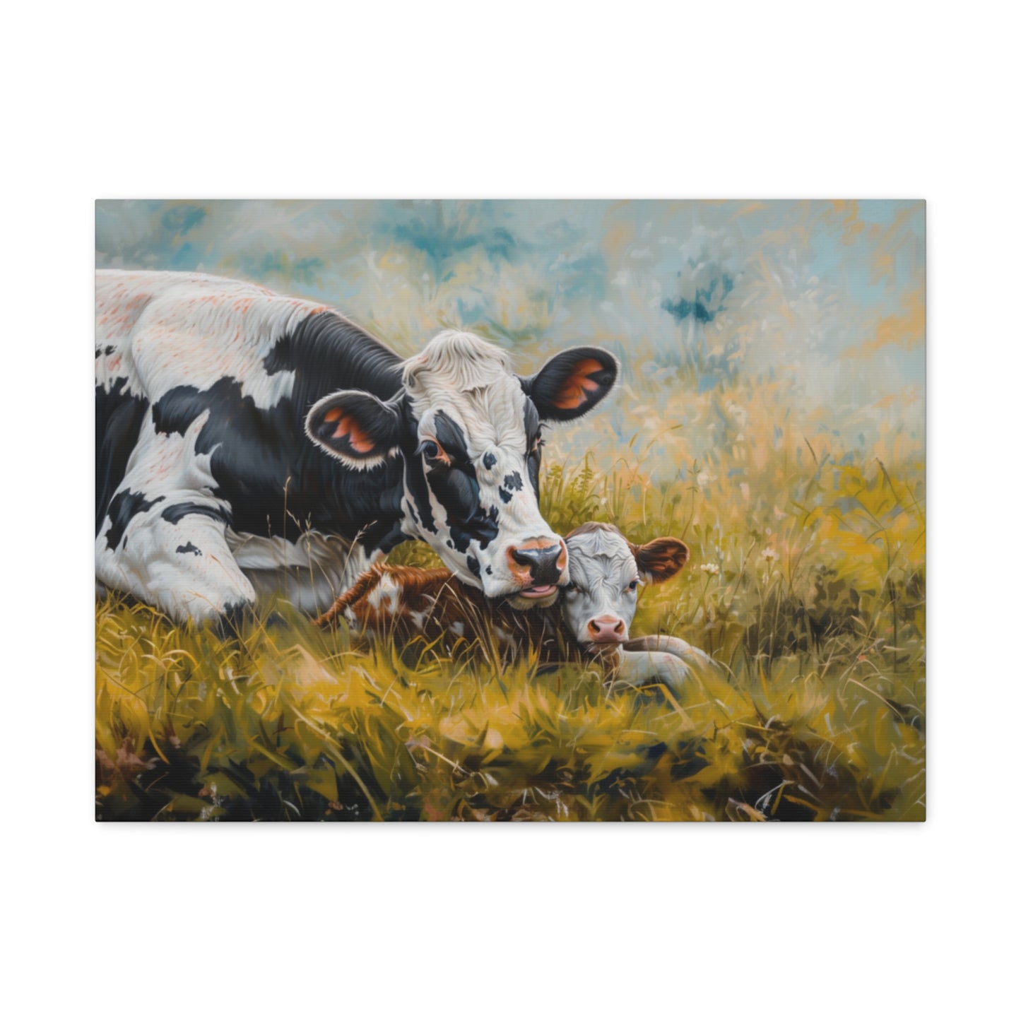 Holstein "Bella and Hazel" Friesian Cow Canvas 1.25"