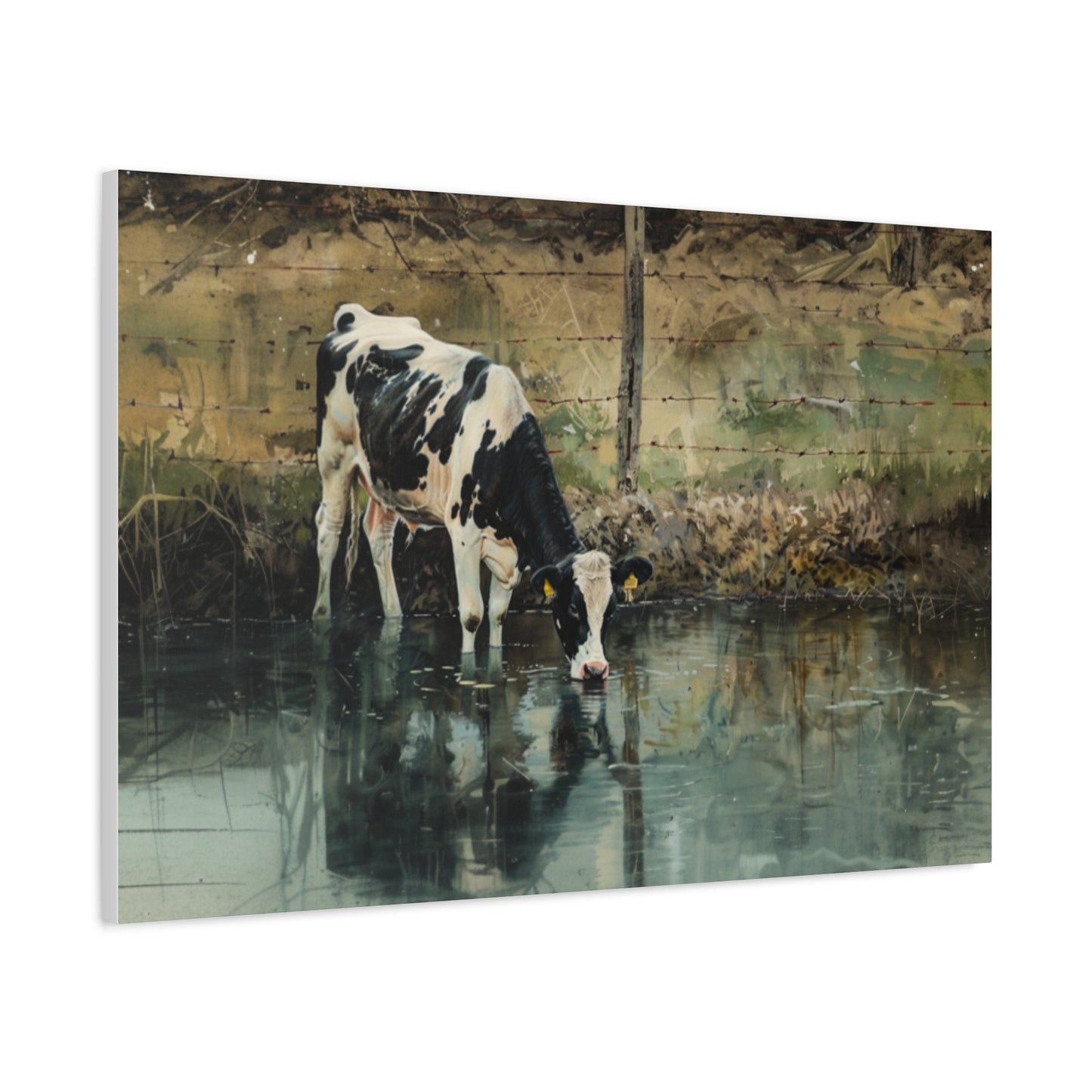 Holstein "River" Friesian Cow Canvas 1.25"