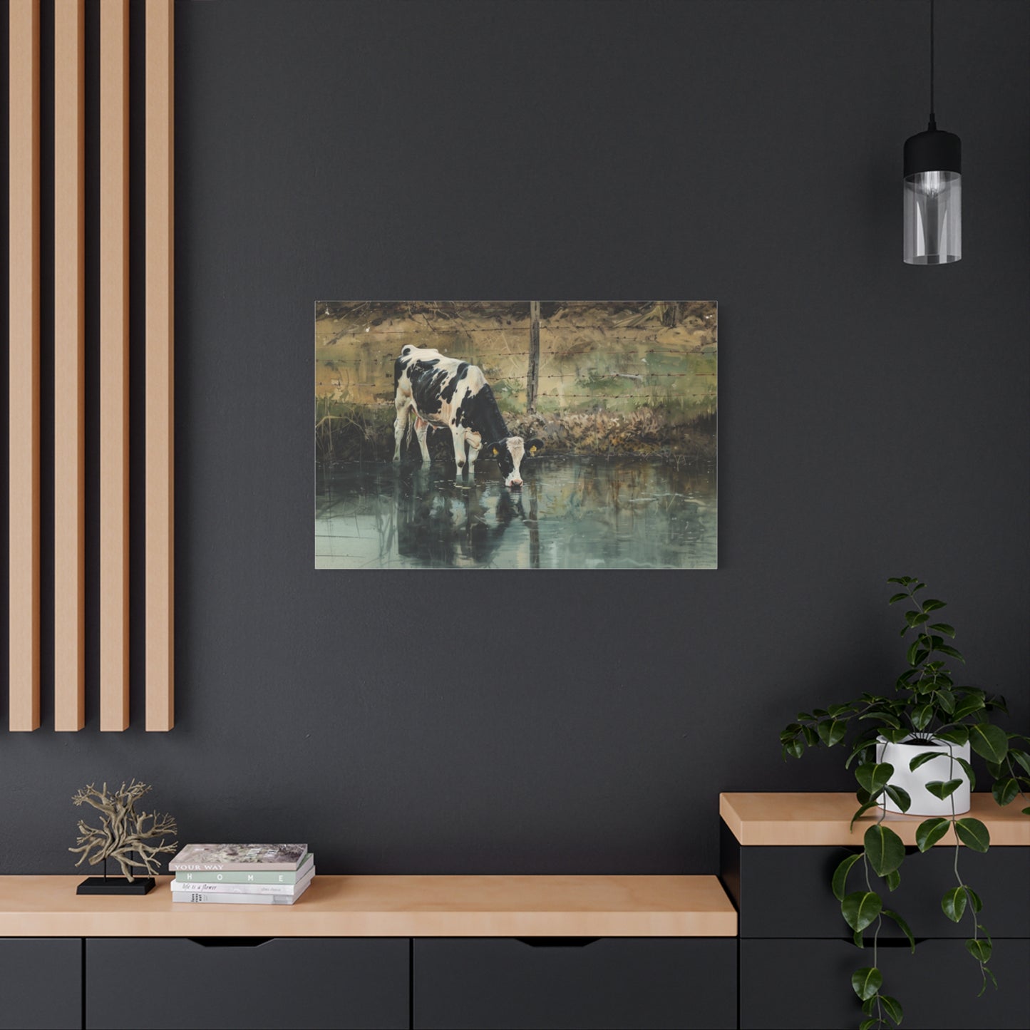 Holstein "River" Friesian Cow Canvas 1.25"