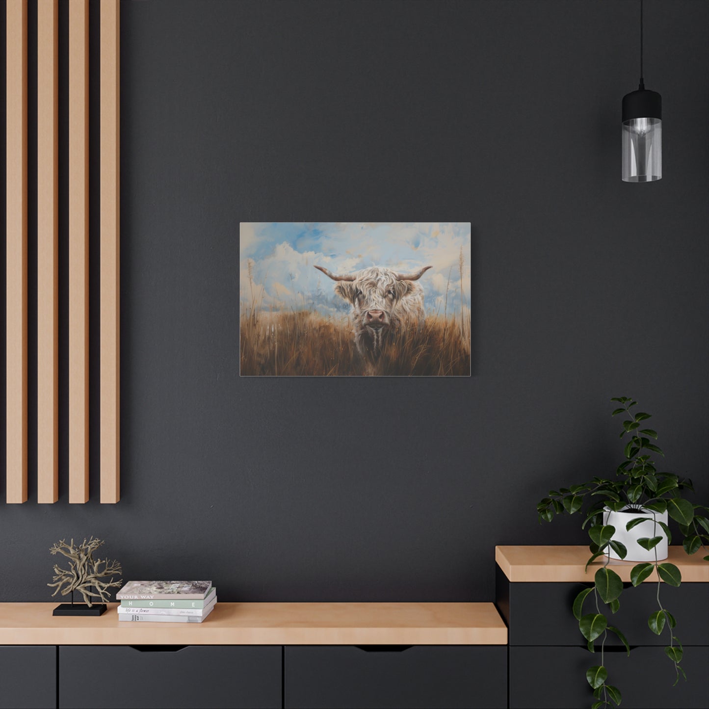 Highland "White Highlander" Cow Canvas 1.25"