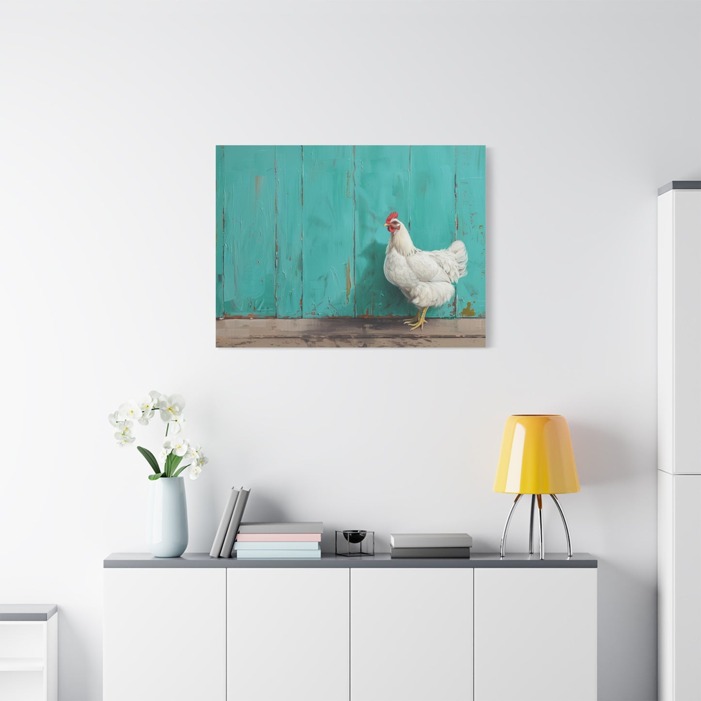 Leghorn "Pearl" Chicken Canvas 1.25"