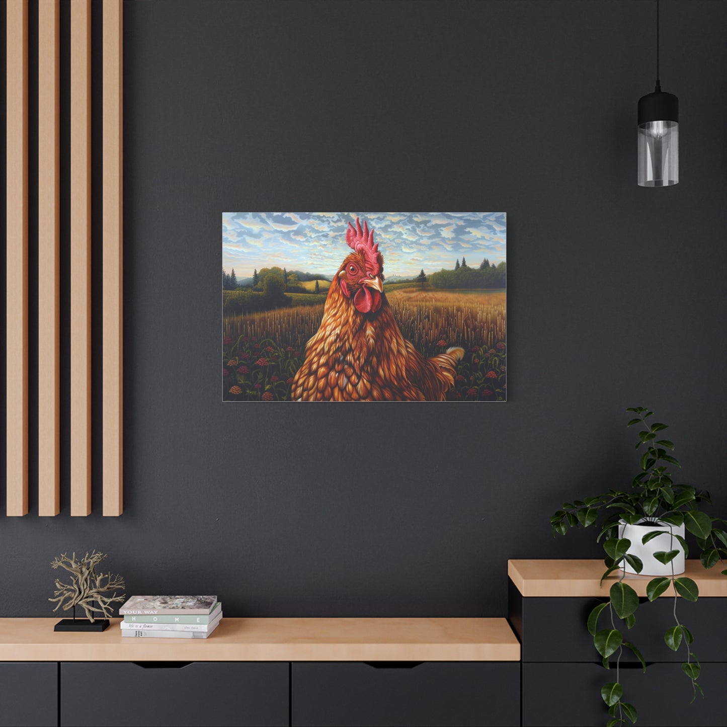 Rhode Island Red "Sunny" Chicken Canvas 1.25"