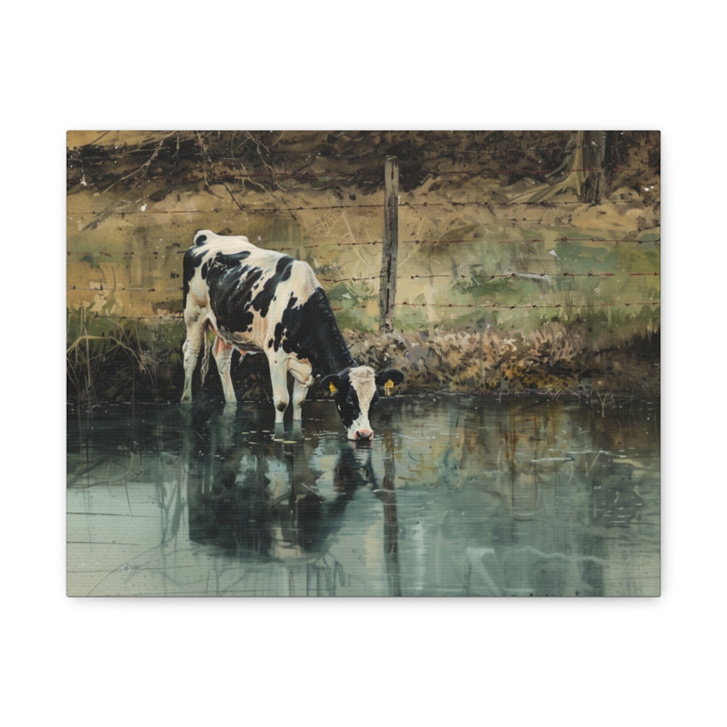 Holstein "River" Friesian Cow Canvas 1.25"